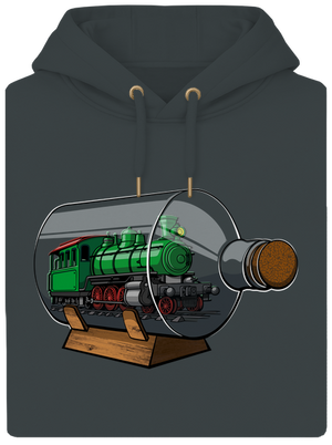 Lokomotíva vo fľaši unisex mikina premium Charcoal
