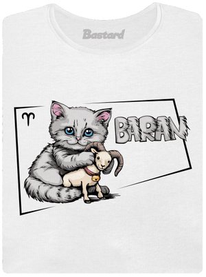 Mačací horoskop: Baran dámske tričko s lemom White