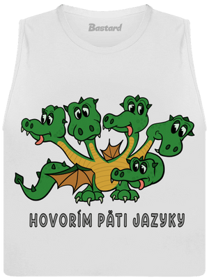 Hovorím piatimi jazykmi dámske tielko voľné White