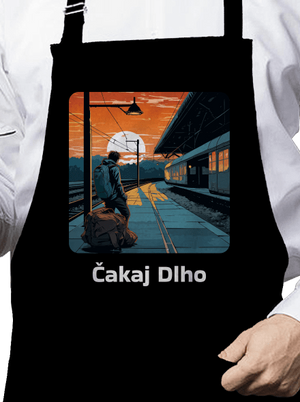 Čakaj dlho zástera Black