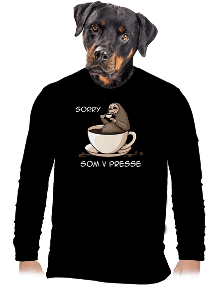 V presse pánske dlhý rukáv Black