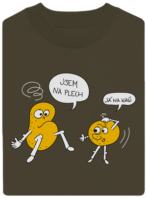 Opité zemiaky unisex mikina bez kapucne Urban Khaki