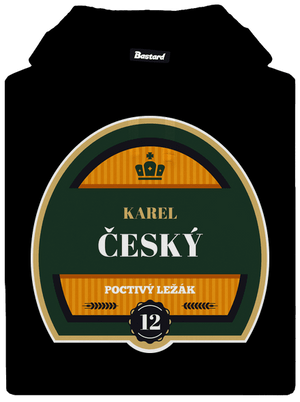 Pivná etiketa pánska mikina klokanka Black