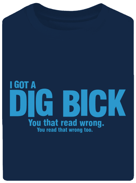 Dig bick unisex tričko oversized Midnight Blue