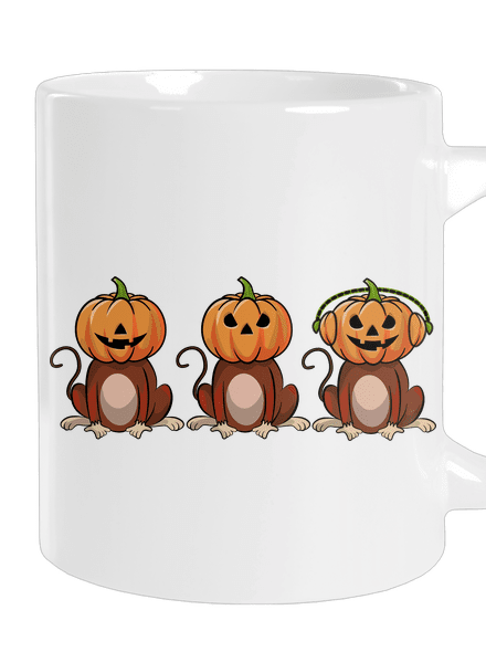 Halloween opičky veľký hrnček White