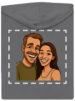 Karikatúra z vlastnej fotky dámska mikina na zips Steel Gray