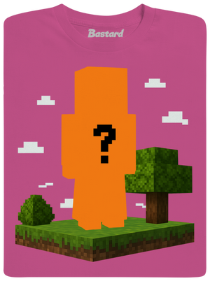 Minecraft z vlastnej fotky detské tričko Fuchsia