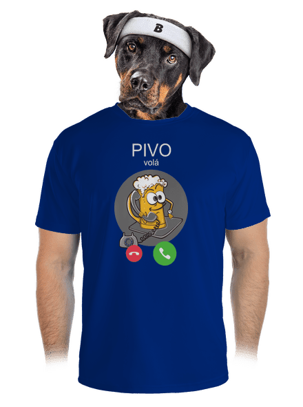 Pívo volá pánske športové tričko Royal Blue Mal