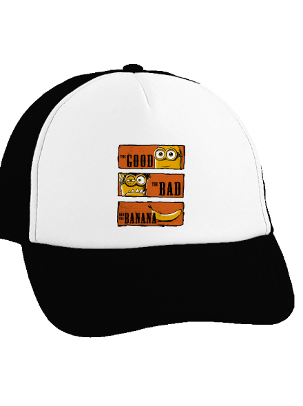 Hodný zlý a banán šiltovka truckerka Black cap