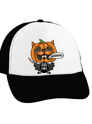 Halloweenská kočička šiltovka truckerka Black cap