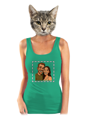 Karikatúra z vlastnej fotky dámske tielko klasické Mint Mal