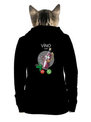 Červené víno volá dámska mikina na zips Black