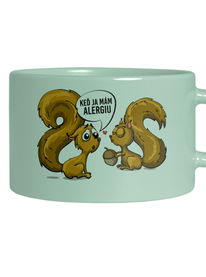 Alergická veverička hrnček makronka Mint Macaron