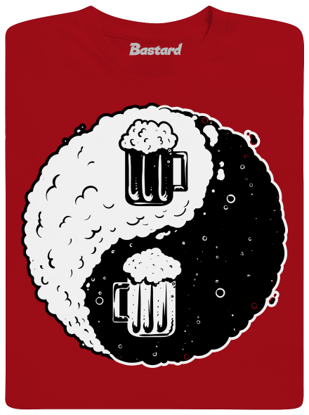 Jin Jang pivo pánske tričko Red