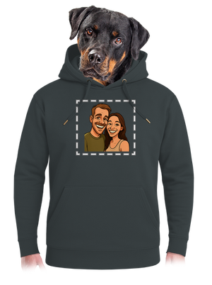 Karikatúra z vlastnej fotky unisex mikina premium Charcoal