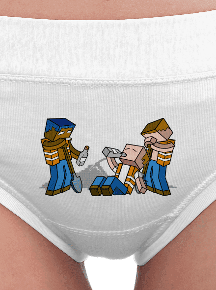 Real Minecraft dámske nohavičky White