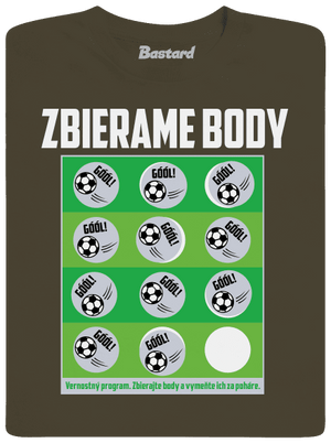 Zbierame body - futbal pánske dlhý rukáv Urban Khaki