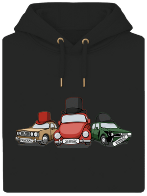 Traja veteráni unisex mikina premium Dark Black