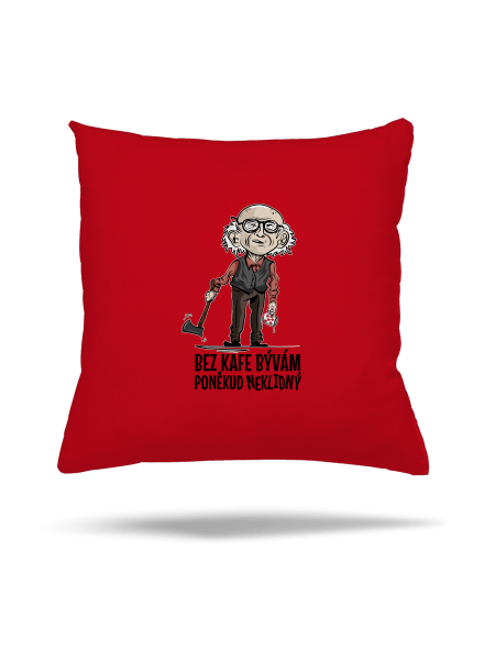 Neklidný bez kafe vankúš Red