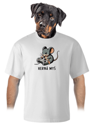 Herná myš unisex tričko oversized White