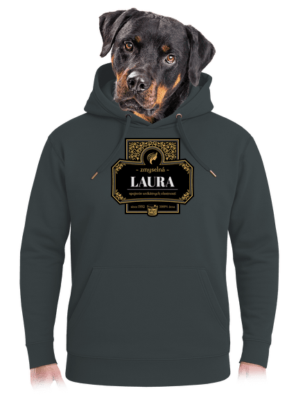 Alkoholová etiketa unisex mikina premium Charcoal
