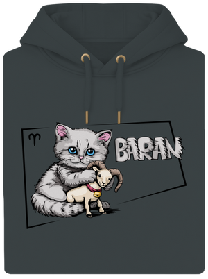 Mačací horoskop: Baran unisex mikina premium Charcoal