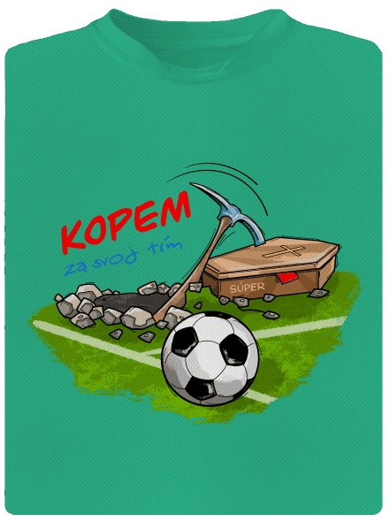 Kopem za svoj tím pánske športové tričko Mint Mal
