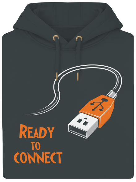 USB pripojenie unisex mikina premium Charcoal