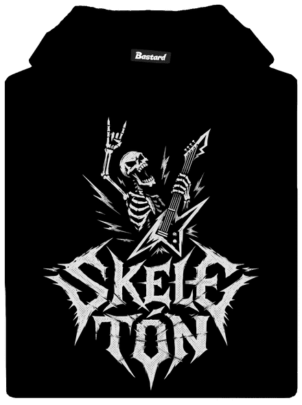 Skeletón detská mikina klokanka Black
