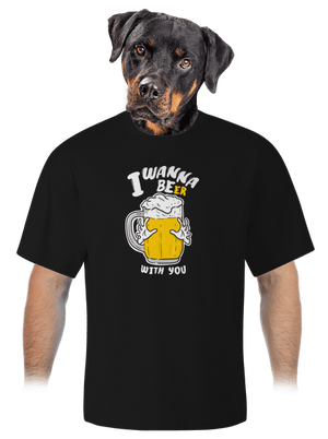 I wanna beer unisex tričko oversized Black