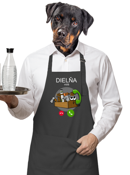 Dielňa volá zástera Dark Grey