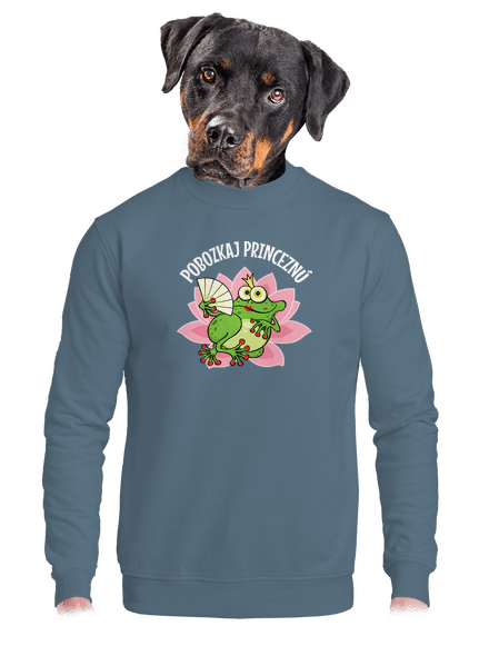 Pobozkaj princeznú a princa unisex mikina bez kapucne Nordic Blue