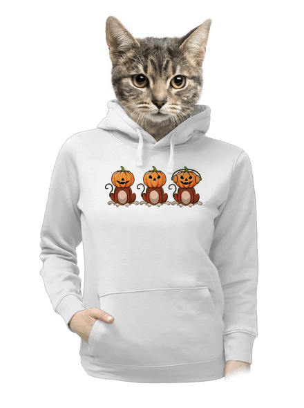 Halloween opičky dámska mikina klokanka White