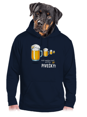 Pivečka pánska mikina klokanka Navy