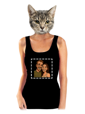 Karikatúra z vlastnej fotky dámske tielko klasické Black