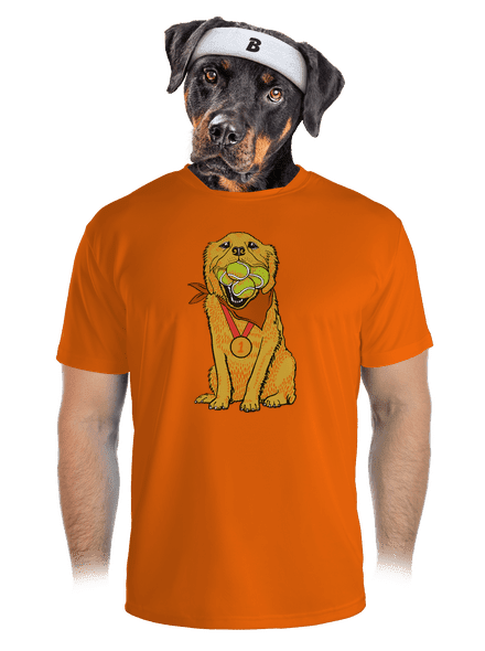 Zlatý retriever pánske športové tričko Neon Orange