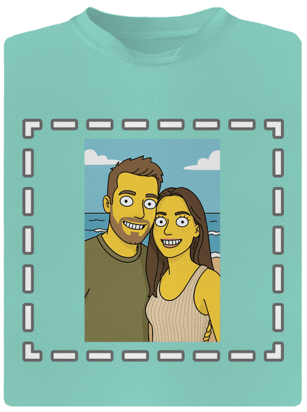 Simpsonovi z vlastnej fotky pánske športové tričko Mint Mal