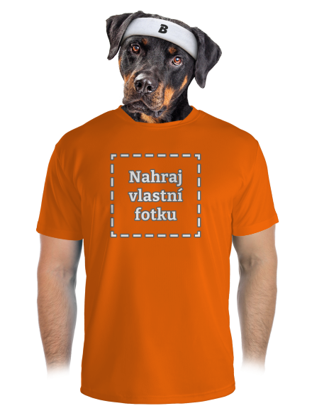 Vlastná potlač pánske športové tričko Neon Orange