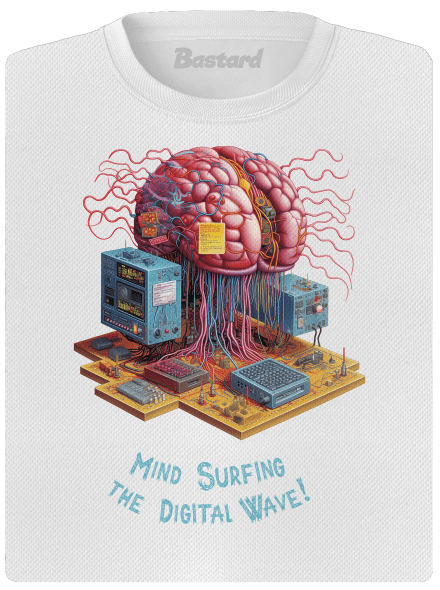 Mind surfing the digital wave dámske športové tričko White