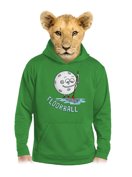 Floorball detská mikina klokanka Kelly Green AWD