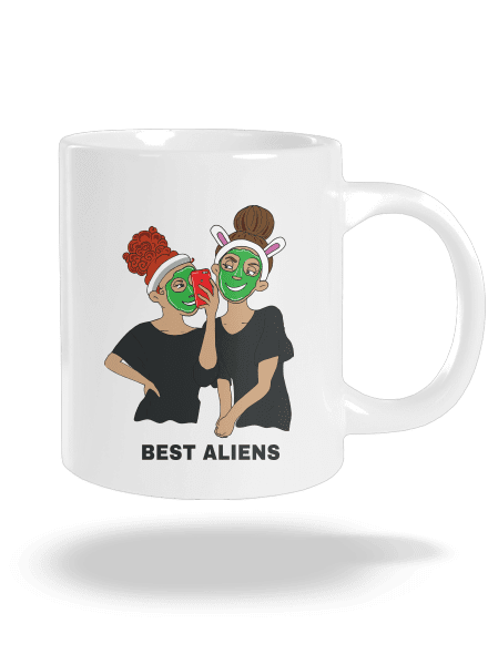 Best aliens veľký hrnček White