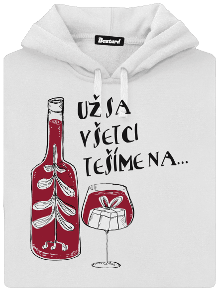 Vianoce vo víne dámska mikina klokanka White