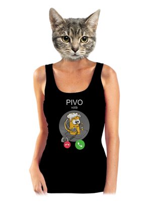 Pívo volá dámske tielko klasické Black