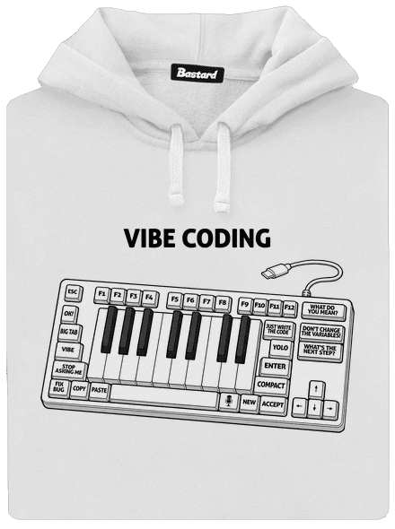 Vibe coding dámska mikina klokanka White