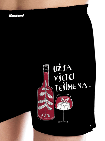 Vianoce vo víne pánske trenky Black