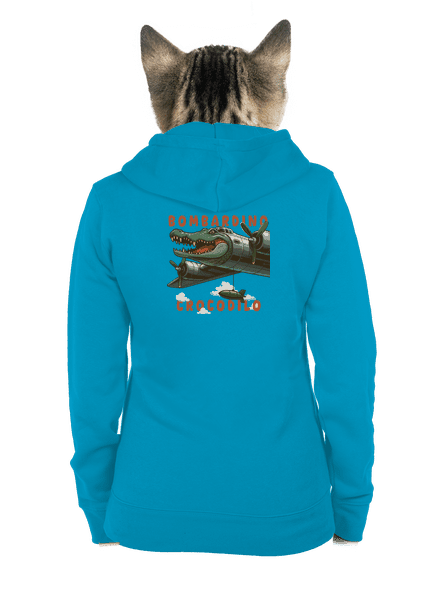 Bombardino Crocodilo – Italian Brainrot dámska mikina na zips Blue Atol