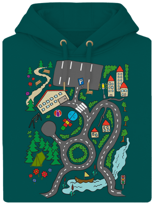 Cesta unisex mikina premium Emerald Green