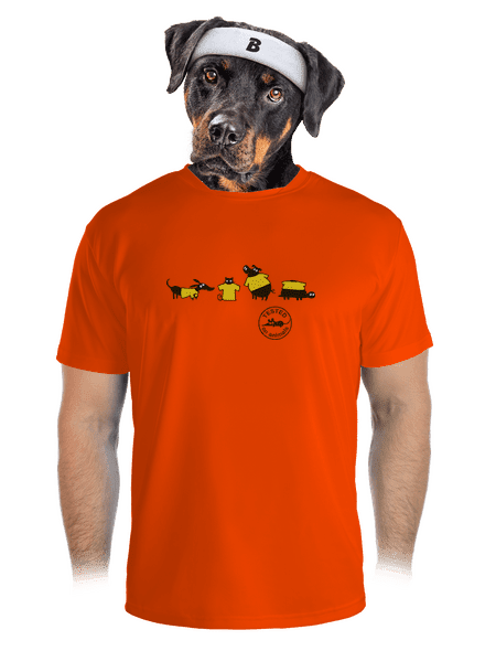 Testované na zvieratách pánske športové tričko Neon Orange