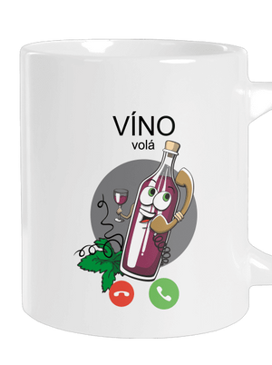 Červené víno volá veľký hrnček White