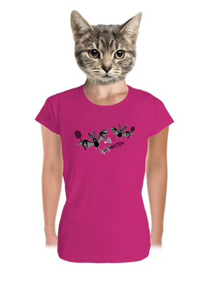 Batminton dámske tričko prémium Magenta